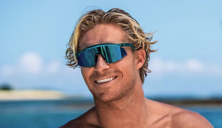 OAKLEY HYDRA BLUE METALIC FRAME BLUE MIRROR GLASS PRIZM SUNGLASSES