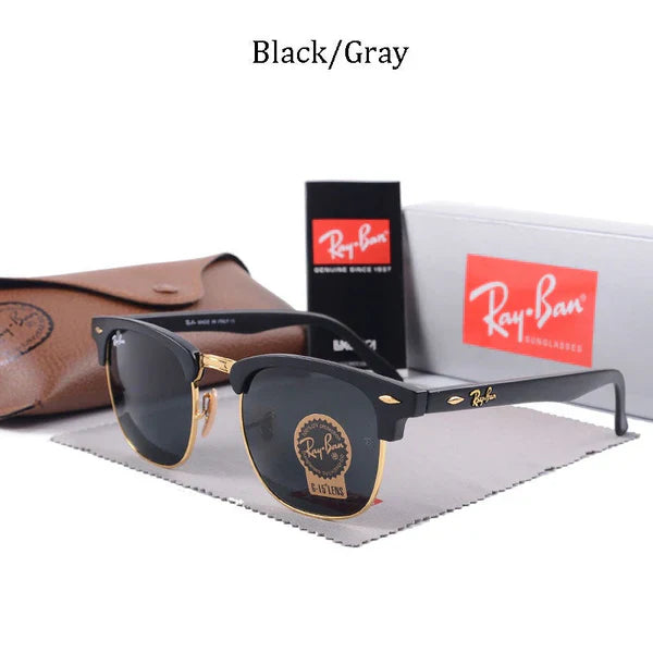 RB New Stylish Black & Gold 3016 Sunglass For Unisex
